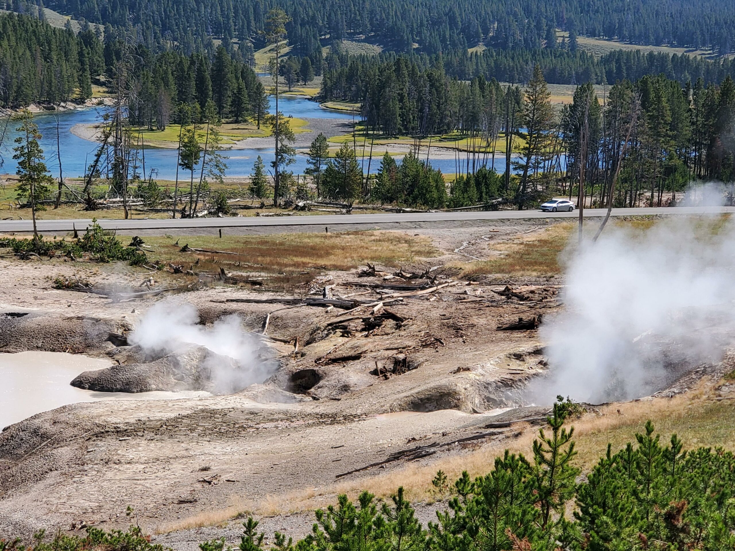 Looking out from the Mud Volcano