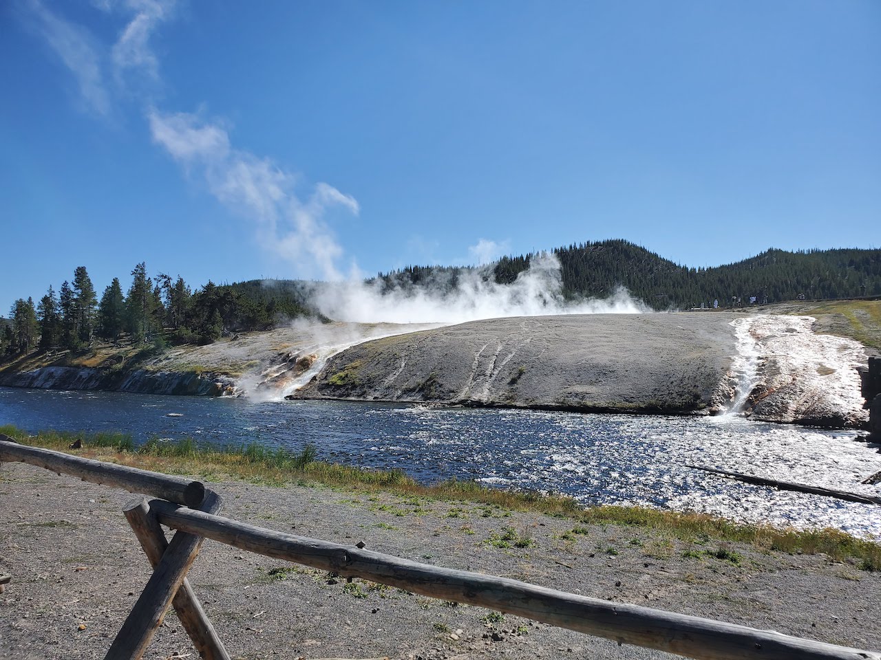 Steaming geysers